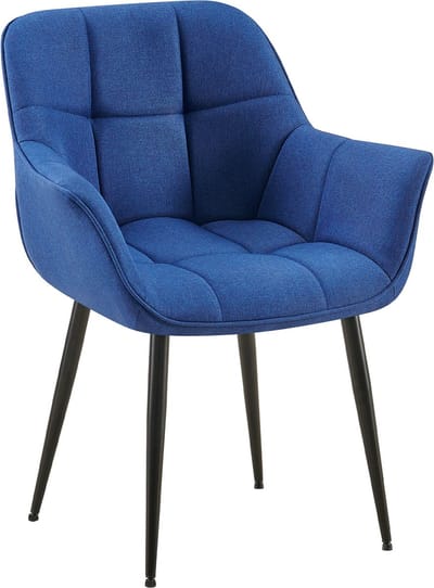 CLP Roseville Eetkamerstoel - Met armleuningen - Klassiek - blauw Stof