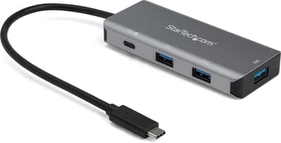StarTech.com 4-poorts USB-C-hub met PD 3.0 - 10 Gbps - 3x USB-A & 1X USB-C - hub - 4 poorten USB hub - 4 - Grijs