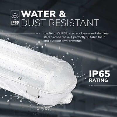 HOFTRONIC - LED TL armatuur 120cm - IP65 Waterdicht - Dubbel - Incl. 2x18 Watt LED TL Buizen (110lm/W) - 6000K Daglicht wit 860 - Flikkervrij - 30.000 branduren - 3 jaar garantie - RVS Clips