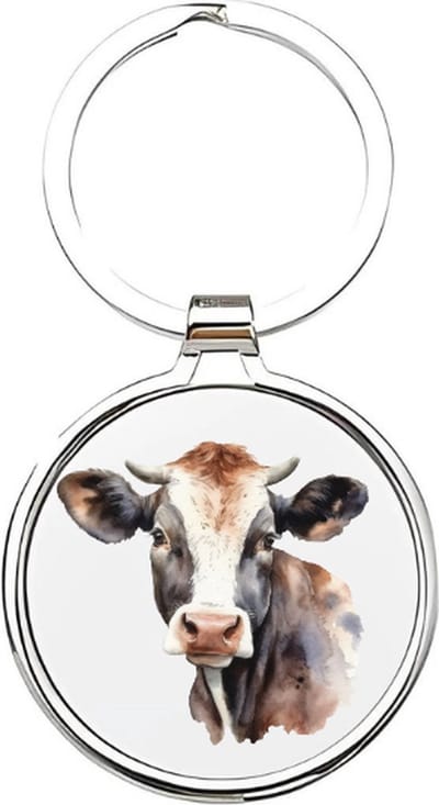 Akyol - Koeien Sleutelhanger - koe - Dierenliefhebbers - Kalfje - boerderij - boerderijdieren - stier - rund - dieren sleutelhanger - os - koebeest - steun de boer - 4 x 7,5 CM