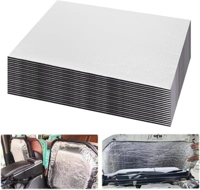 Geluiddempende Isolatiematten Set van 20 - 18 x 25 cm, 5 mm Dikte, Zelfklevend, Brandwerend, Vochtbestendig en Waterdicht voor Auto, Dak en Deuren