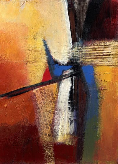 Kunstdruk Bea Danckaert - Blue intervention 50x70cm