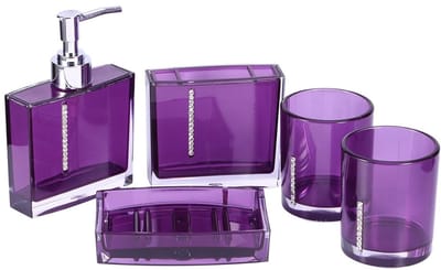 Dailygoods- Badkamerset 5-delig - Badkameraccessoires - Tandenborstelhouder - Beker - Zeepbakje - Duurzaam materiaal