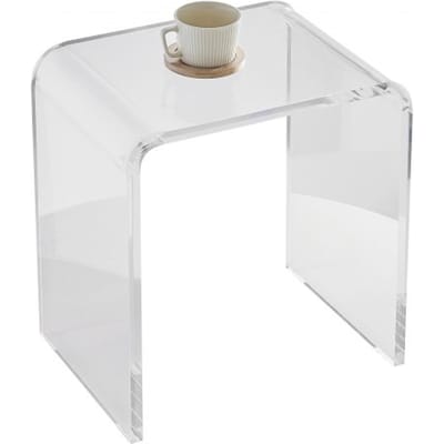 VEVOR Acryl bijzettafel 415 x 305 x 460 mm, U-vormige acryl bijzettafel, transparante salontafel voor drankjes, eten, snacks, te gebruiken in de woonkamer, slaapkamer, studeerkamer, enz.