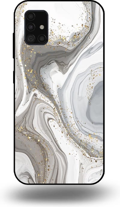 Smartphonica Telefoonhoesje geschikt voor Samsung Galaxy A51 5G met marmer opdruk - TPU backcover case marble design - Zilver geschikt voor Samsung Galaxy A51 5G