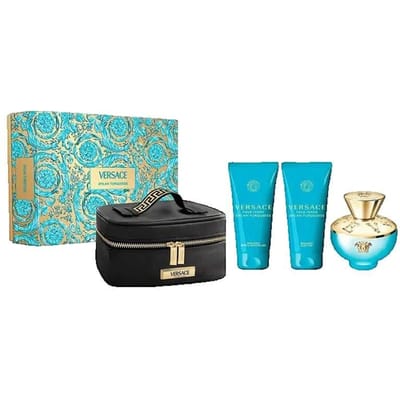 Versace Femme Dylan Turquoise Gift Set EDT 100ML + SG 100ML + BG 100ML + small Beauty Case