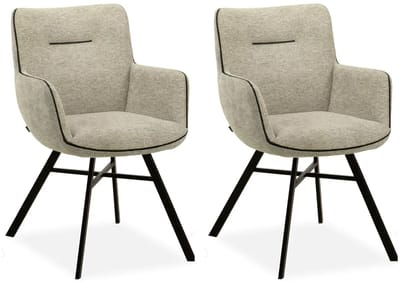 MX Sofa - Eetkamerstoel Maisie - Beige (set van 2 stoelen)