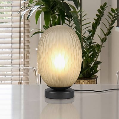 Trio Lighting Facette tafellamp, groen, hoogte 29 cm, glas, E27