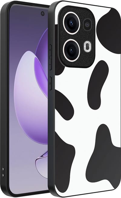 Smartphonica Telefoonhoesje Geschikt voor Oppo Reno 13 Pro met Koeienvlekken Opdruk - TPU Backcover Case With Cow Patches Design geschikt voor Oppo Reno 13 Pro