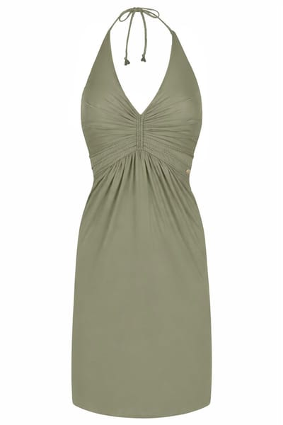Chic by Lirette - Korte halter jurk Natural - Zeegroen - XS