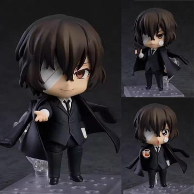 Op Voorraad Nendoroid Bungo Stray Dogs1748 Dark Era Dazai Osamu Q Versie Figuur - Verwisselbaar Gezicht Verzamelfiguur Model Bureau Decoratie black