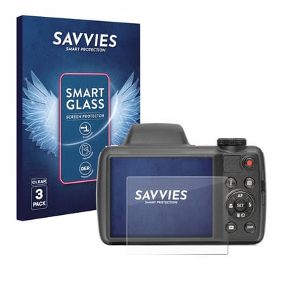 3 Stuks Savvies Screenprotector - geschikt voor Kodak Pixpro AZ528 - beschermfolie glas transparant