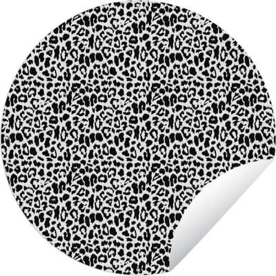 Tuincirkel Dierenprint - Design - Zwart - Wit - 60x60 cm - Ronde Tuinposter - Buiten