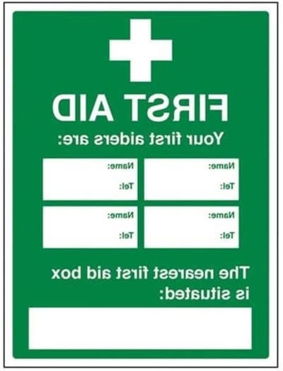 Eerste Hulp Bord - Veiligheidsbord EHBO - Bedrijf Veiligheid - Voldoet aan EN ISO 7010 - 300 x 400 mm