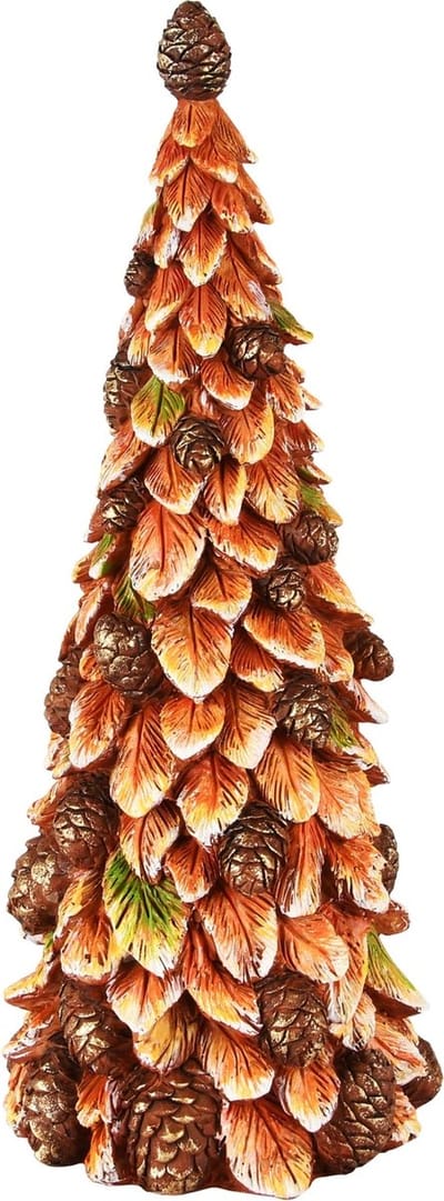 Dekoratief | Herfstboompje m/dennenappels, resina, 13x13x31cm | A245903