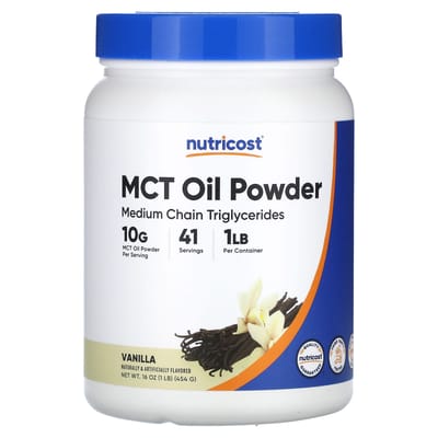 Nutricost, Poudre d'huile MCT, Vanille, 16 oz (454 g)