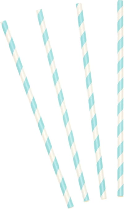 Gestreepte rietjes van papier mintgroen/wit 10 stuks