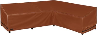 Sectionele Loungeset Hoes - Tuinstafelbankhoes L-vorm - Meubels Beschermen - 600D Zwaar Waterdicht - 264 x 211 cm - Bruin