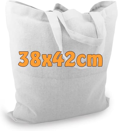 Katoenen Jute Tas Onbedrukt met Korte Hengsels 38x42cm - Öko-Tex Gecertificeerd