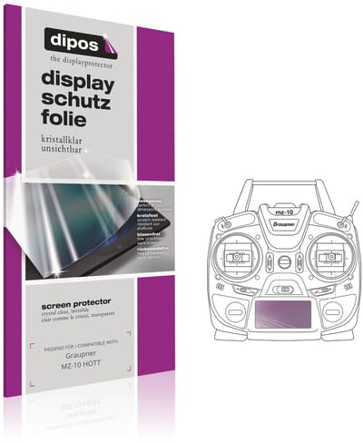 dipos – 2x Beschermfolie geschikt voor Graupner MZ-10 HOTT | Krasbestendige & heldere Screenprotector Ultra-Thin