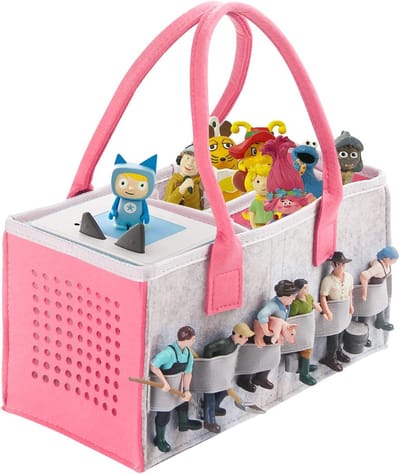 Opbergtas Figuren - Accessoires Organizer - Speelgoed Opbergen - Uitneembaar Binnenvak - Ruimte voor 30 Figuren - Roze