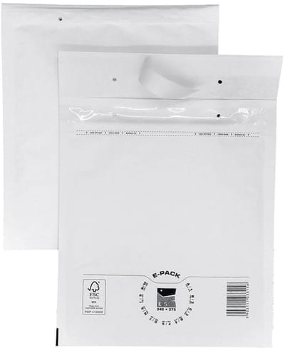 Heykapak E-PACK - Witte Bubbelenveloppen E15 - 240x275mm - Met Zelfklevende Sluiting