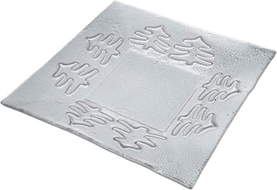 Set van 4 glazen kerstschalen vierkant 23x23 cm - ideaal voor gebak, desserts en salades