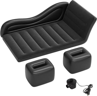 Auto Luchtbed - Opblaasbaar Matras - Reizen en Camping - Ingebouwde Pomp - 135 x 85 cm - Zwart