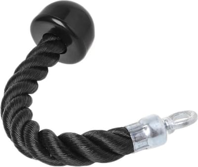 DW4Trading Triceps Touw met Kabelbevestiging en Draaipunt - Tricep Rope Enkel - Fitness Krachttraining - Zwart