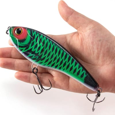 Jerkbait Wobbler - Visaas Kunstaas - Snoek Forel Vangen - Langzaam Zinkend - 130mm 57g - Ruitpatroon