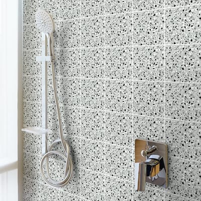 Zelfklevende tegelmuurstickers voor keuken en badkamer - 30 Pasqual Terrazzo cementtegelstickers - 30 stickers 20x20cm