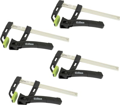 TRUTZHOLM - 4x - Eénhandsklem - 80 kg klemkracht - 16 cm klembereik - Aluminium - Snelklem