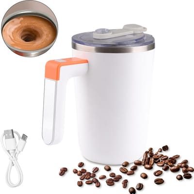 300ml zelfroerende mok temperatuurverwarmende magnetische koffiemengbeker met deksel oplaadbaar 304 UT-52