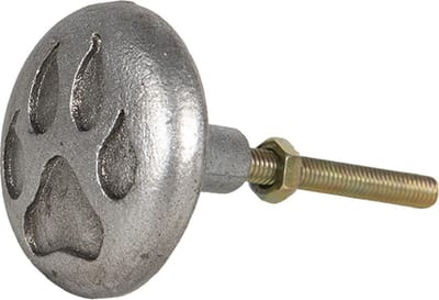 Clayre & Eef Deurknop Ø 4 cm Zilverkleurig IJzer Hondenpoot