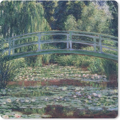 Muismat 20x20 cm - Mousepad De Japanse brug en de waterlelies - Claude Monet - Muismatten
