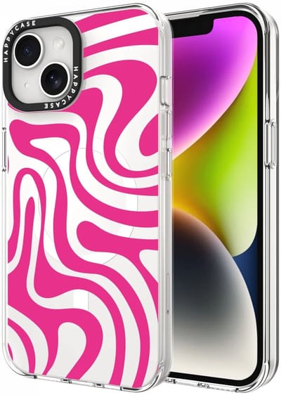 HappyCase Joy Hoesje | Geschikt voor Apple iPhone 17e/16e/14/13 | Compatibel met MagSafe | Back Cover | Bloemen | Wavy Swirl Print
