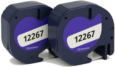 Huismerk geschikt voor Dymo 12267 Label Tape (2X) - Geschikt voor LetraTag LT-100H - LT-100T - 2000 - QX50 - XM - XR