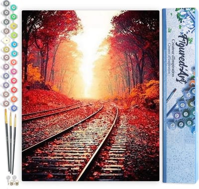 Figured'Art Schilderen op Nummer Volwassenen canvas Rails - Handwerk acrylverf Kit DIY Compleet - 40x50cm zonder frame