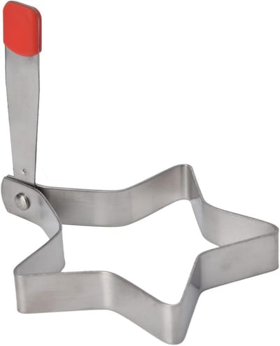Ei Pannenkoek Ringen - Omelet Vorm - Ontbijt Maken - Vijfpuntige Ster Vorm - 9cm - Zilver