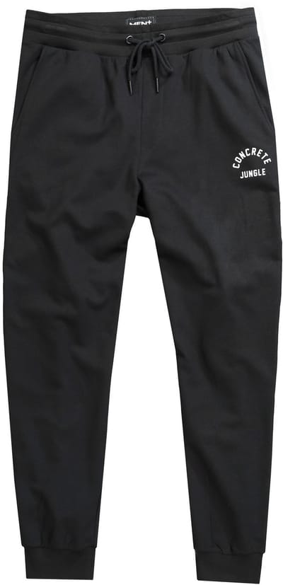 Men Plus - Heren - Joggingbroek print modern fit elastische tailleband 4 zakken - Zwart - Maat XL