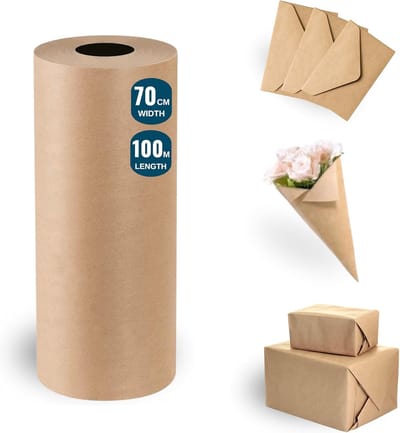 Kraftpapier Rol - Verpakking Decoratie - Cadeau Inpakken - Natuurlijke Uitstraling - 70cm x 100m - Bruin