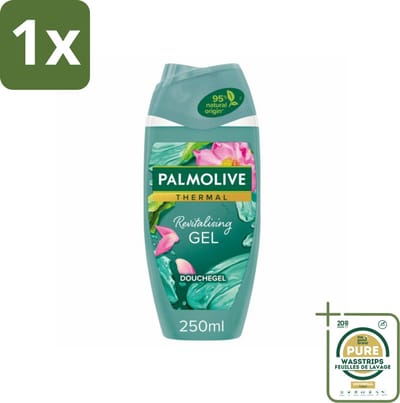 1 x Palmolive - Thermal - Douchegel - Algen & Lotusbloem - Revitalising Gel - 250 ml- Douchegel - Algenextract - Lotusbloem - Revitaliserende Douchegel - Hydraterende Douchegel