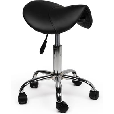 Zadelkruk Office laag harde wielen zw
