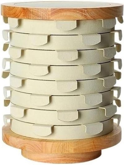 Sieraden Displaystandaard - Sieradenrek Roterend - Sieraden Tentoonstellen - Massief Houten Basis - Grote Capaciteit - Wit