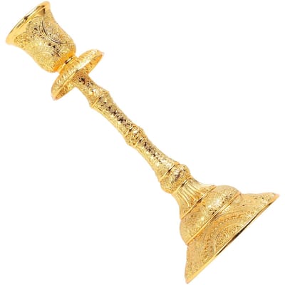 Gouden Kandelaar Enkel Hoofd Retro Europees Galvaniseren Polijsten Goud Kaars beige