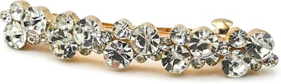 Goudkleurige haarspeld met grote naturel strass stenen - 6cm