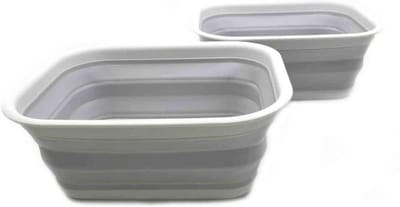 Set van 2 opvouwbare tubs 15L - Multifunctionele opslagoplossing