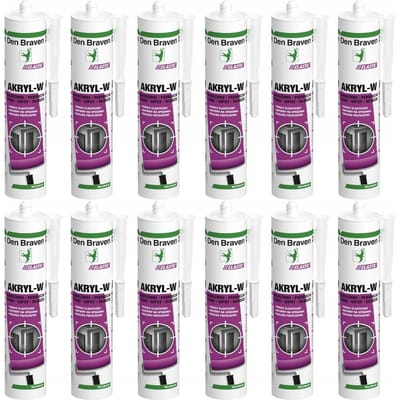 Lot de 12 Den Braven Silicone - Acrylique W blanc 280 ml