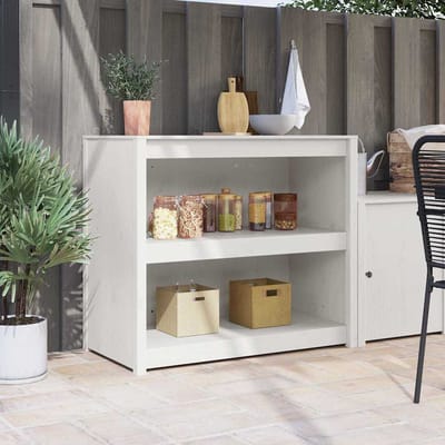 vidaXL - Keuken - Kast - MEPPEL - Wit - 106 - x - 55 - x - 92 - cm - Massief - grenenhout