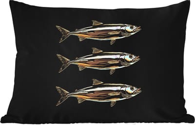 Buitenkussens - Tuin - Vissen - Goud - Zwart - 50x30 cm